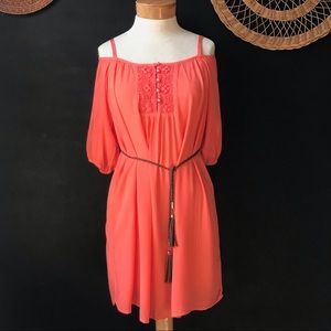 🌺Bailey Blue coral colored boho dress
